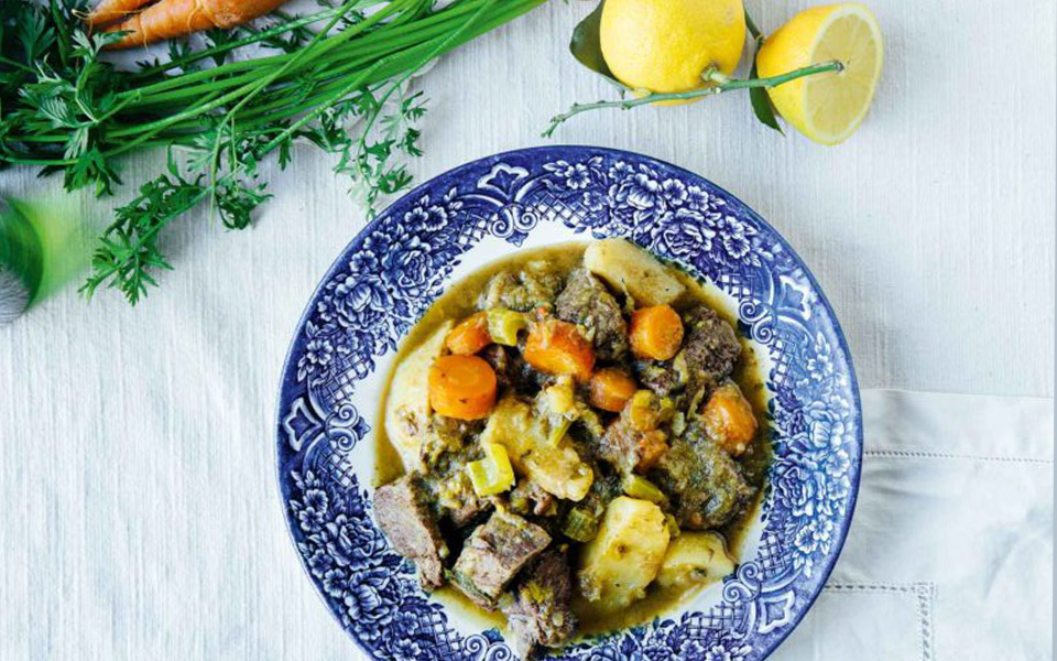 Beef With Vegetables in a Tasty Lemon Sauce
