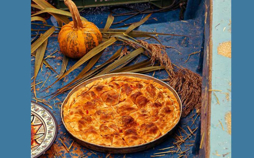 Red Pepper and Feta Pie with Buttery Filo